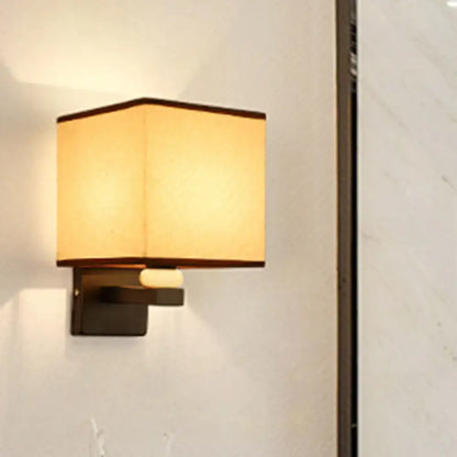 Fabric Rectangle Wall Light by Decorbites with cream fabric shade and dark bronze mount on Tampa Home & Garden Store