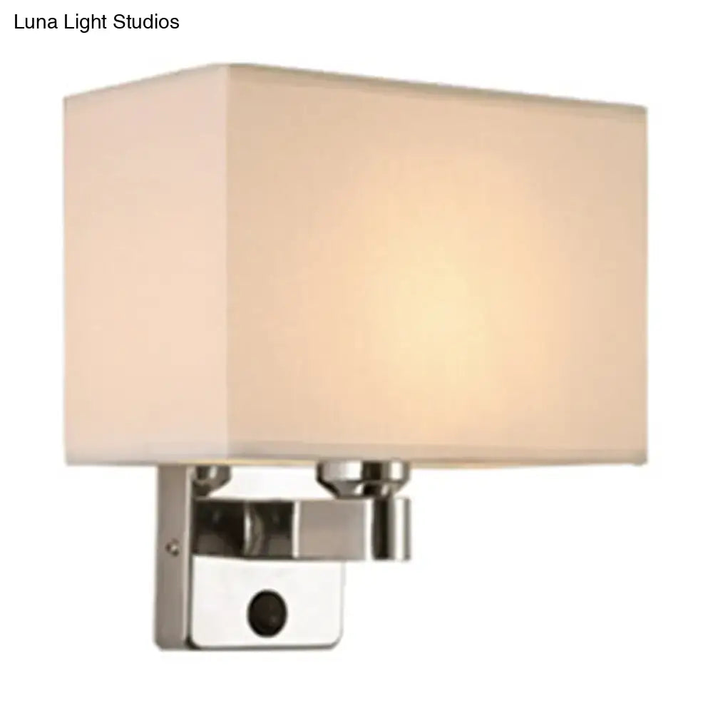 Chrome fabric oval shade wall sconce by Decorbites with beige shade and metal mount on Tampa Home & Garden Store