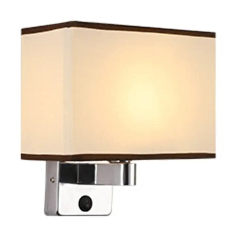 Chrome Fabric Oval Shade Wall Sconce with warm ivory shade and chrome mount on Tampa Home & Garden Store