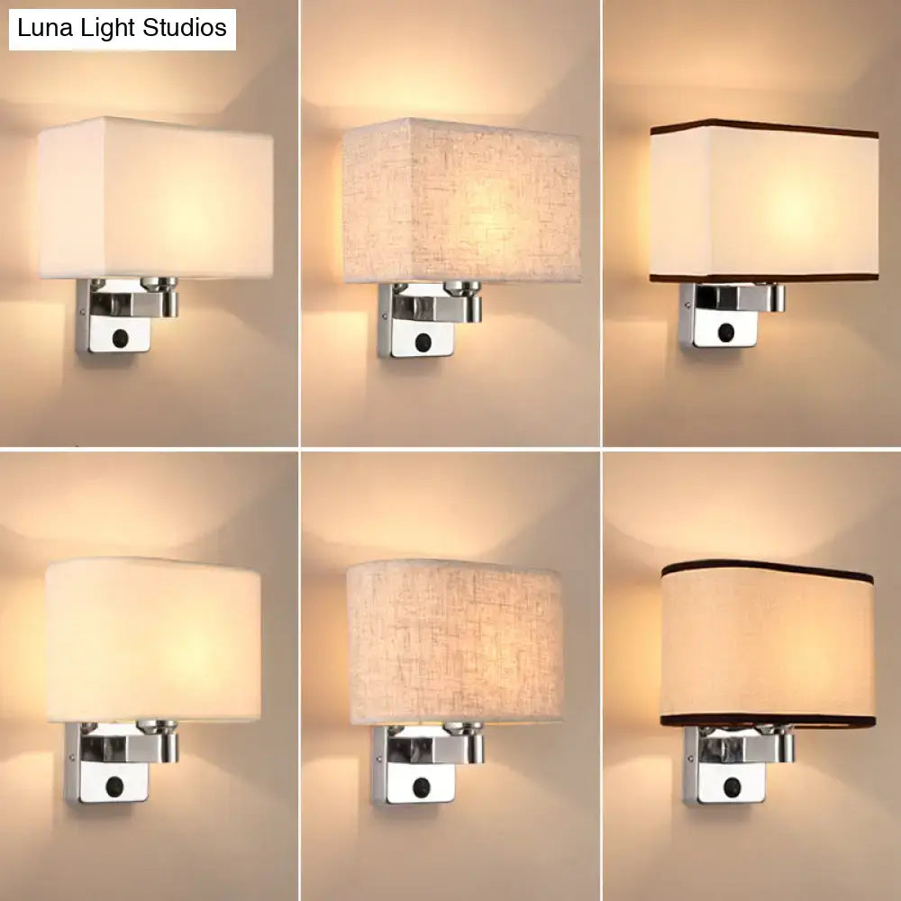 Chrome Fabric Oval Shade Wall Sconce by Decorbites, chrome finish, six shade options on Tampa Home & Garden Store