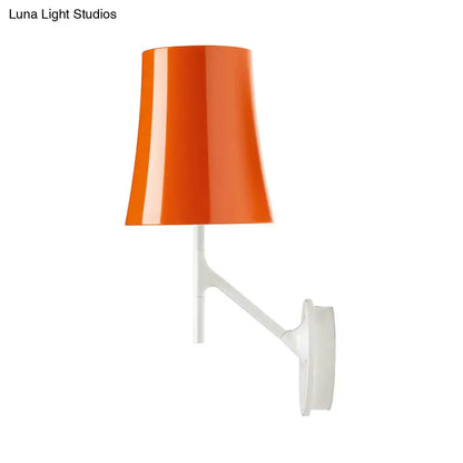 Red White Barrel Sconce with bright orange barrel shade and white wall-mount arm on Tampa Home & Garden Store