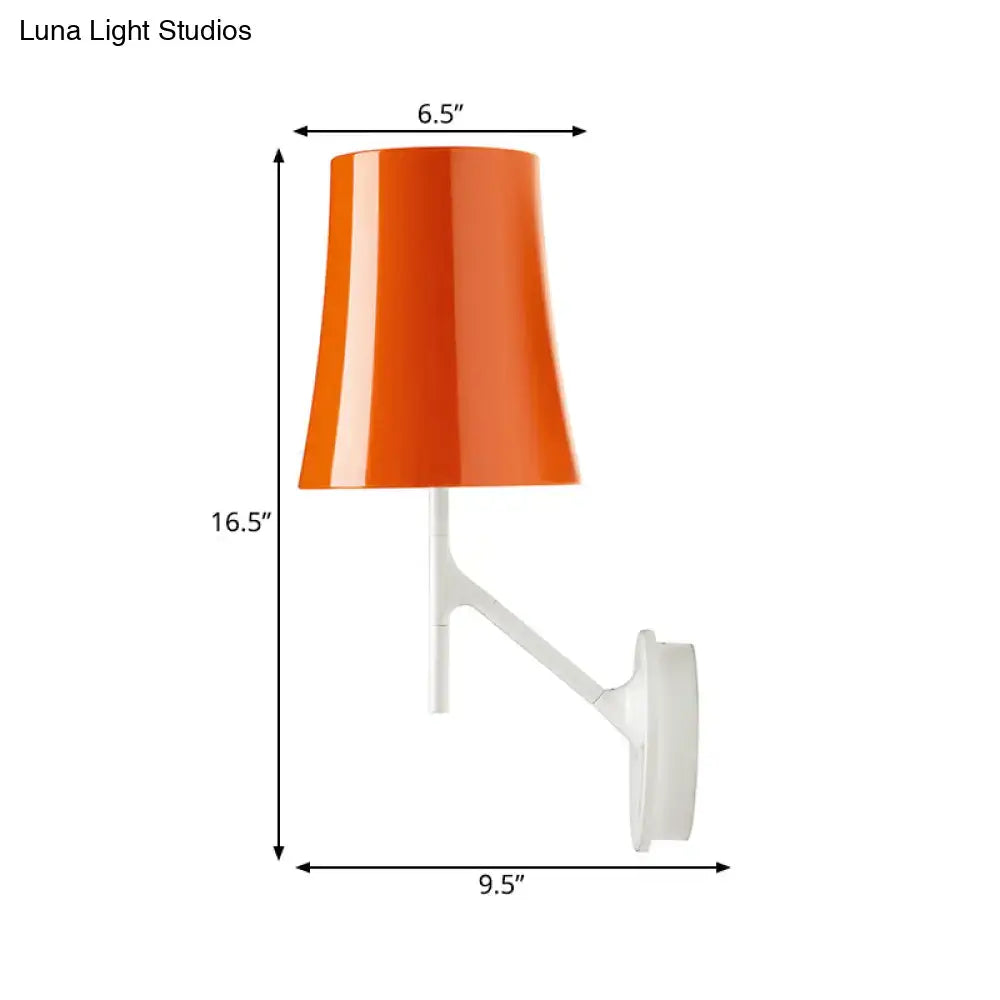 Red barrel sconce with orange-red shade and white metal wall mount Decorbites on Tampa Home & Garden Store