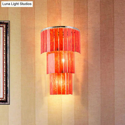 Red Prism Wall Sconce by Decorbites; wall-mounted red glass prism panels emit warm ambient glow on Tampa Home & Garden Store