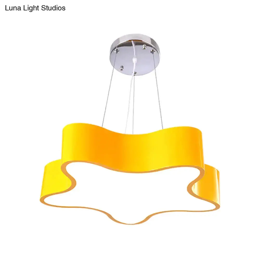 Decorbites yellow wavy star pendant LED hanging light for child care on Tampa Home & Garden Store