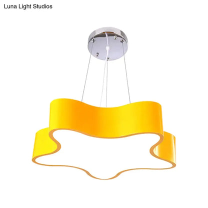 Decorbites yellow wavy star pendant LED hanging light for child care on Tampa Home & Garden Store