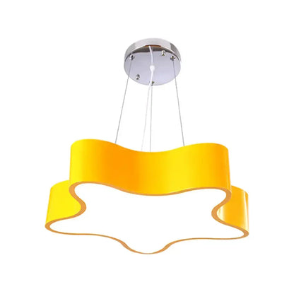 Yellow wavy star pendant light with chrome ceiling mount Decorbites LED fixture on Tampa Home & Garden Store