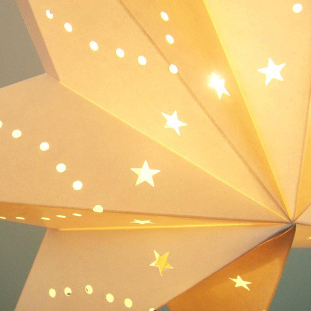 Paper star desk lamp with warm yellow LED light, Nordic minimalist design on Tampa Home & Garden Store