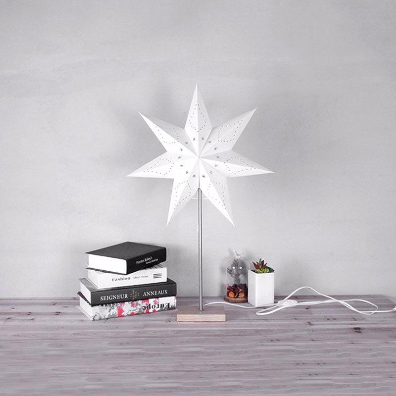 Stevvex Modern Retro LED star desk lamp with paper star shade minimalist bedside decor on Tampa Home & Garden Store