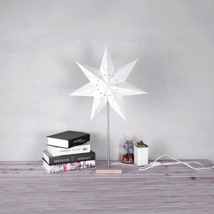Stevvex Modern Retro LED star desk lamp with paper star shade minimalist bedside decor on Tampa Home & Garden Store