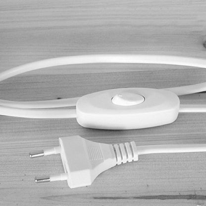 LED desk lamp power cord with inline on/off switch and EU plug, Stevvex, white on Tampa Home & Garden Store