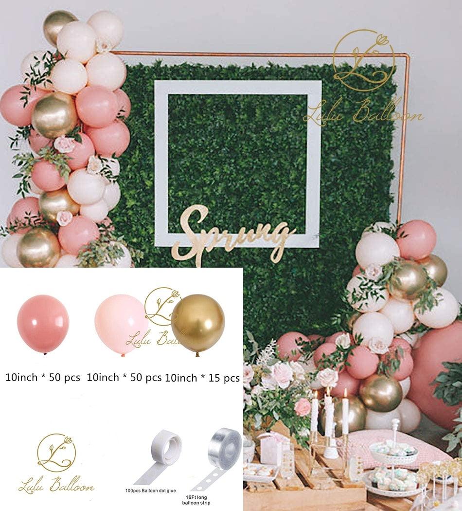 Balloon Garland kit Rose Pink and Gold by Stevvex for girls party on Tampa Home & Garden Store