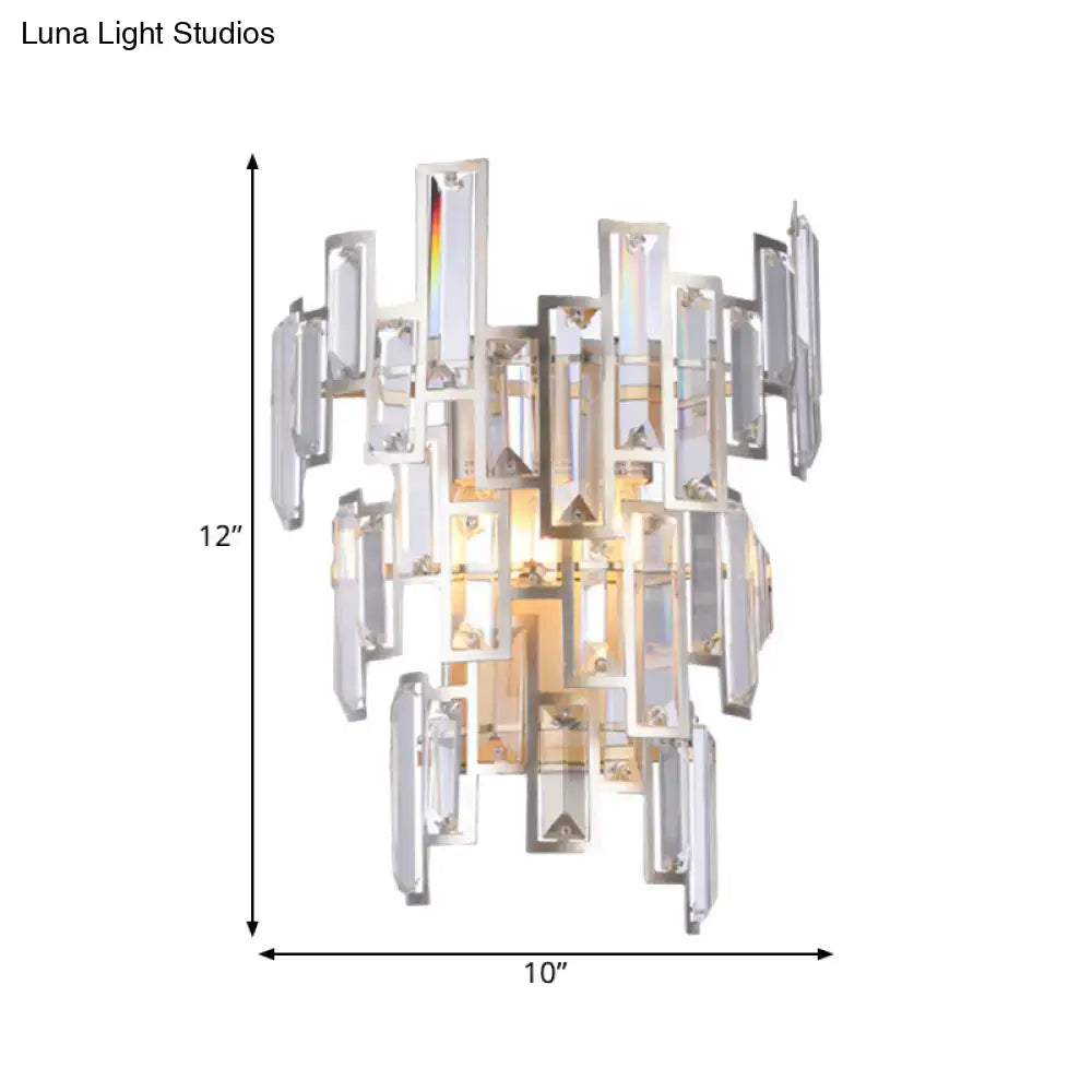 Rose Gold Crystal Wall Lamp by Decorbites with geometric crystal panels 12x10 in on Tampa Home & Garden Store