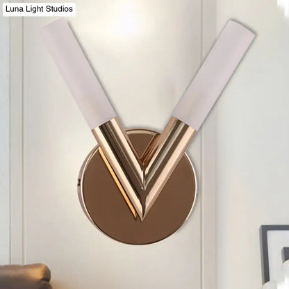 V-Shaped Glass Wall Sconce by Decorbites in rose-gold finish on Tampa Home & Garden Store