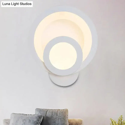 White LED Wall Light by Decorbites, circular ring design, warm glow, Luna Light Studios on Tampa Home & Garden Store
