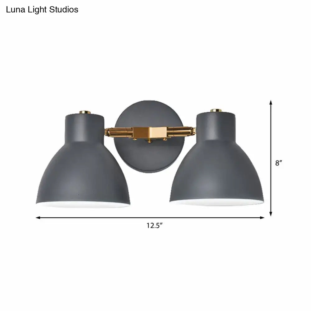 Decorbites Sage Gray Wall Sconce with dual gray shades and brass mount 12.5in wide on Tampa Home & Garden Store