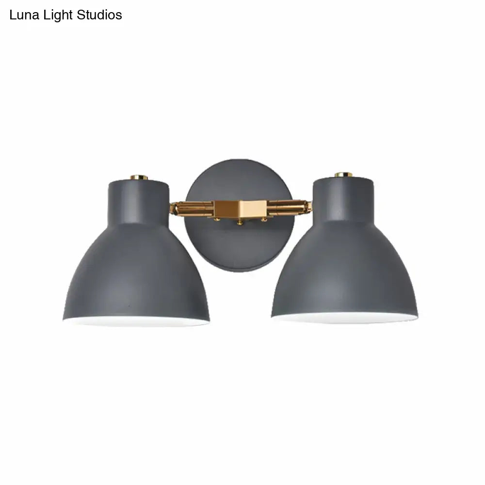 Sage Gray Wall Sconce by Decorbites with dual gray shades and brass mount on Tampa Home & Garden Store
