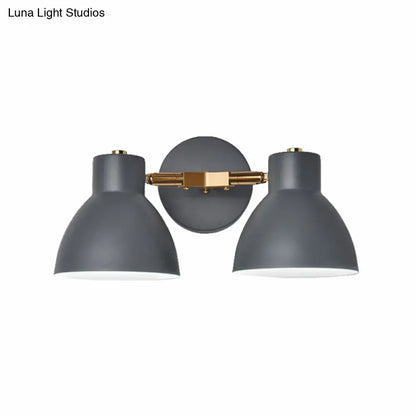 Sage Gray Wall Sconce by Decorbites with dual gray shades and brass mount on Tampa Home & Garden Store