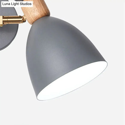 Sage Gray Wall Sconce by Decorbites with gray metal shade and wood accent on Tampa Home & Garden Store