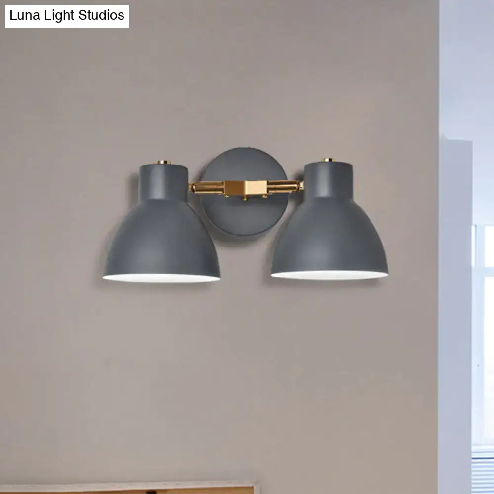 Sage Gray Wall Sconce with dual matte gray shades and brass mount Decorbites on Tampa Home & Garden Store