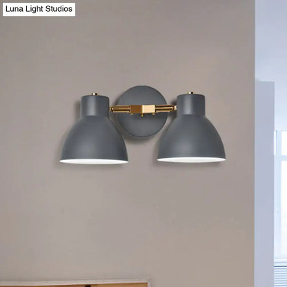 Sage Gray Wall Sconce with dual matte gray shades and brass mount Decorbites on Tampa Home & Garden Store