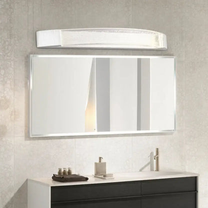 Silver Bubble Vanity Light fixture mounted above bathroom mirror in chrome finish on Tampa Home & Garden Store