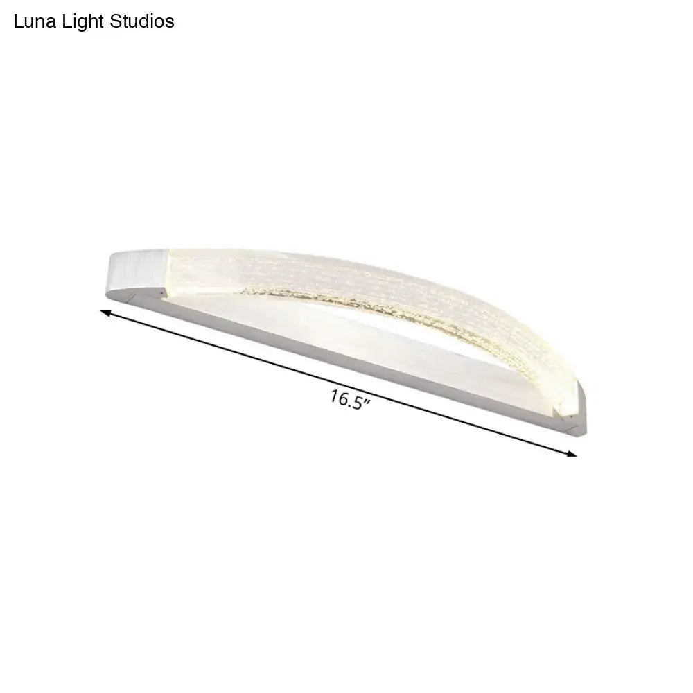 Silver Bubble Vanity Light by Decorbites, curved wall sconce with bubble glass, 16.5 in long on Tampa Home & Garden Store