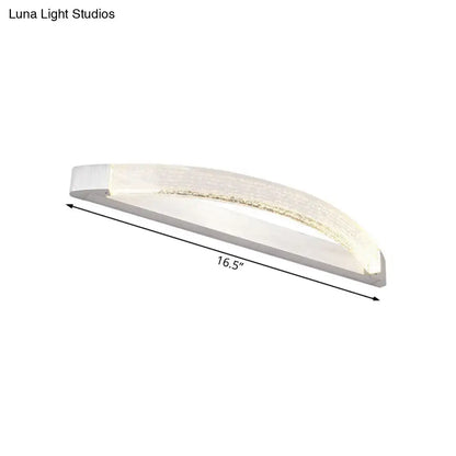 Silver Bubble Vanity Light by Decorbites, curved wall sconce with bubble glass, 16.5 in long on Tampa Home & Garden Store