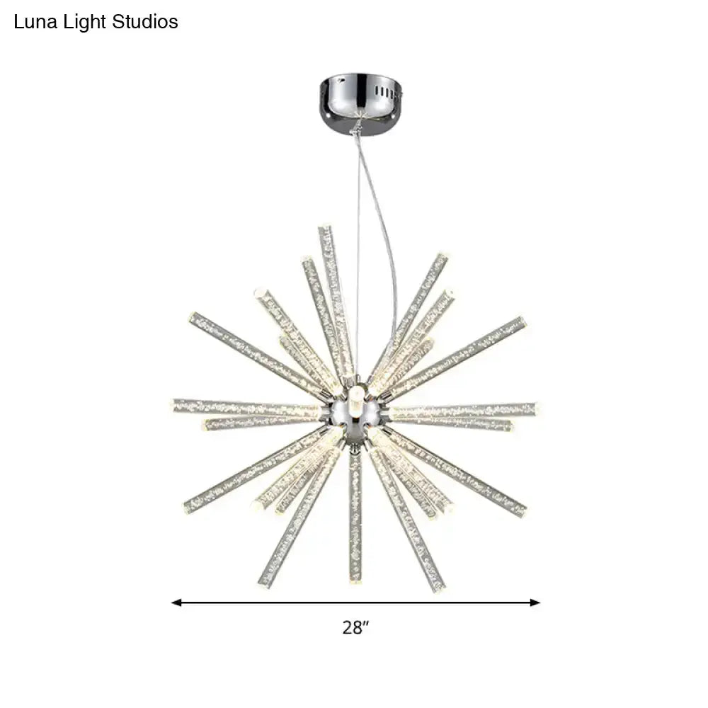 Modern silver crystal starburst chandelier pendant light 28in diameter Decorbites on Tampa Home & Garden Store