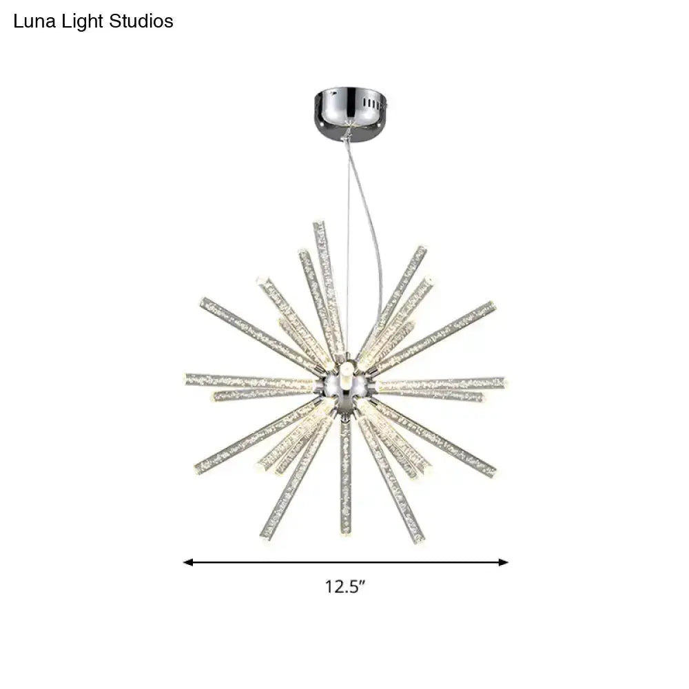 Decorbites modern silver crystal starburst chandelier pendant light 12.5in for dining room on Tampa Home & Garden Store