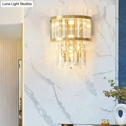 Modern silver crystal tiered wall mounted light fixture by Decorbites for dining rooms on Tampa Home & Garden Store