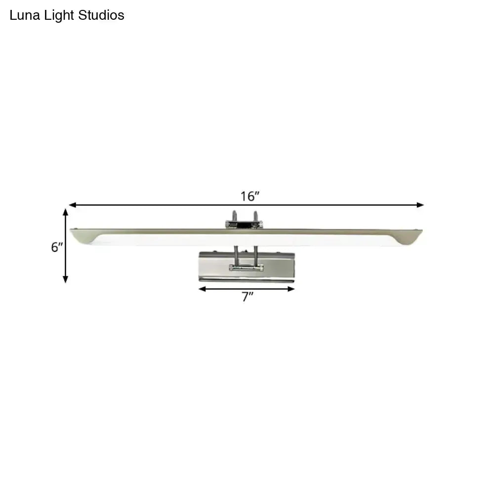 Silver Finish Linear Wall Mount Led Vanity Lamp