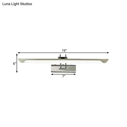 Silver Finish Linear Wall Mount Led Vanity Lamp