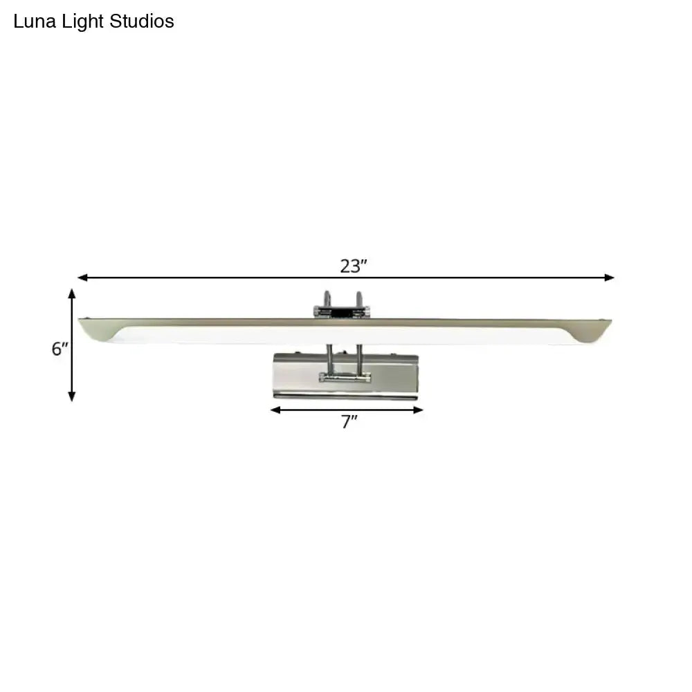 Silver Finish Linear Wall Mount Led Vanity Lamp