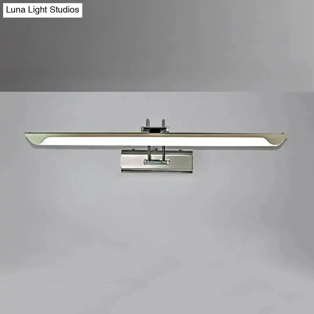 Silver Finish Linear Wall Mount Led Vanity Lamp