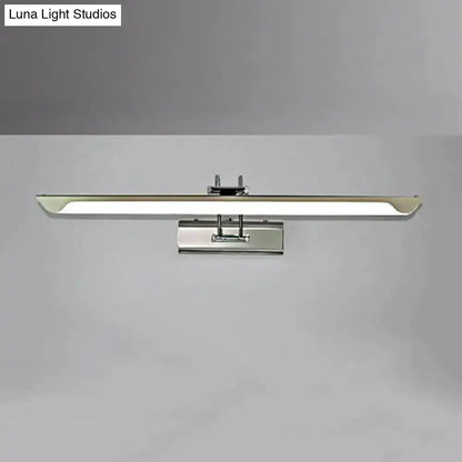 Silver Finish Linear Wall Mount Led Vanity Lamp
