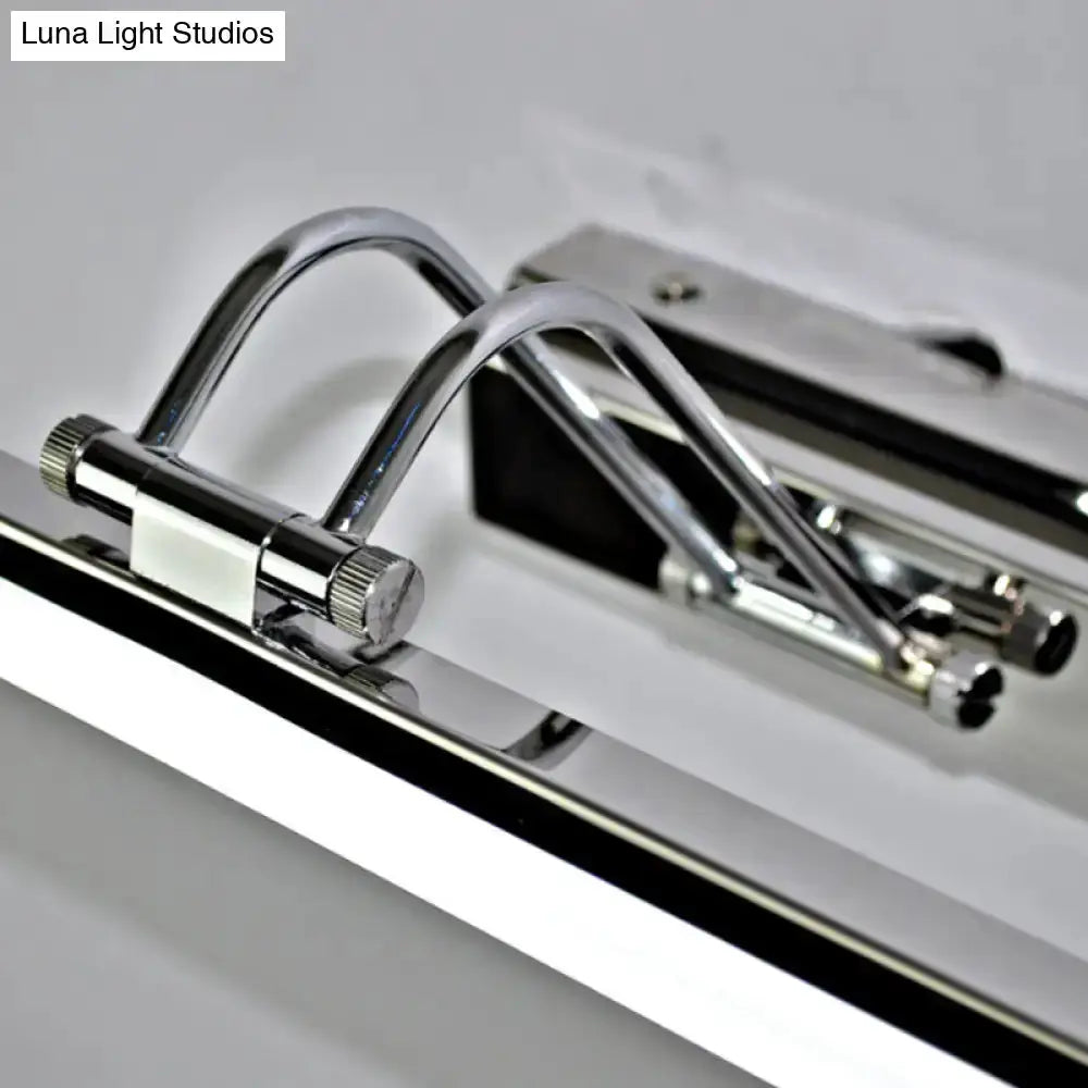 Silver Finish Linear Wall Mount Led Vanity Lamp