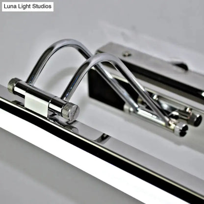 Silver Finish Linear Wall Mount Led Vanity Lamp