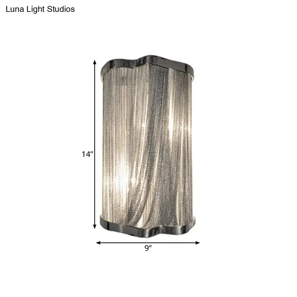 Silver Tassel Aluminum Wall Light by Decorbites, tassel shade, 14in tall 9in wide on Tampa Home & Garden Store