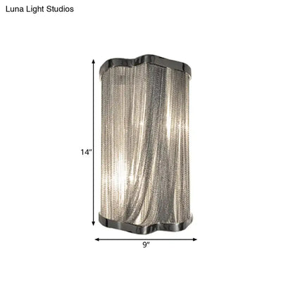 Silver Tassel Aluminum Wall Light by Decorbites, tassel shade, 14in tall 9in wide on Tampa Home & Garden Store