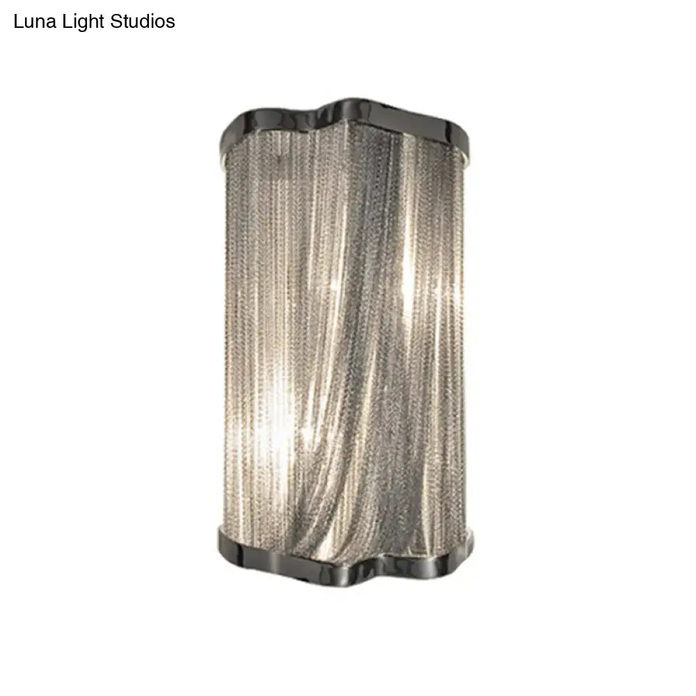 Silver Tassel Aluminum Wall Light by Decorbites with shimmering metal tassel shade on Tampa Home & Garden Store
