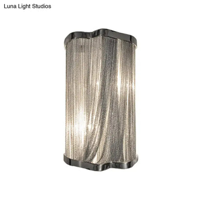 Silver Tassel Aluminum Wall Light by Decorbites with shimmering metal tassel shade on Tampa Home & Garden Store