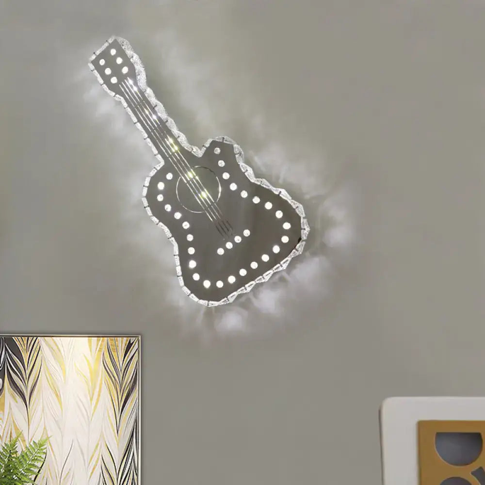Silver Guitar Wall Lamp with LED edge lights, Decorbites on Tampa Home & Garden Store