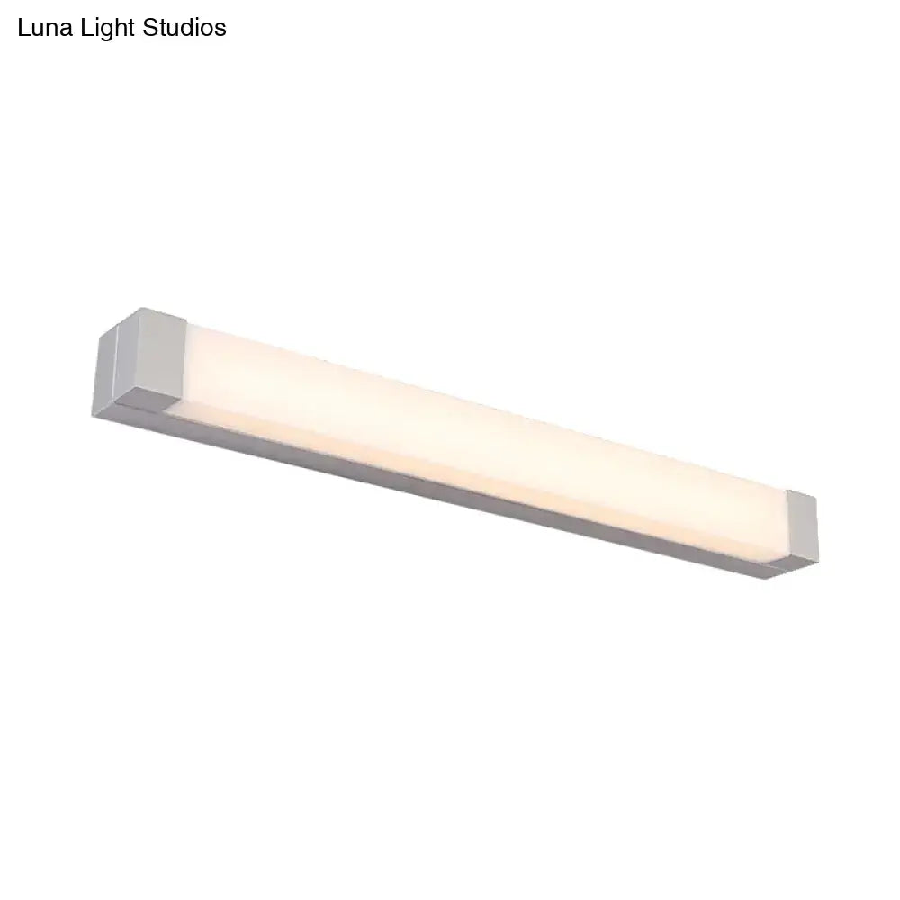 Modern silver LED bathroom vanity light with acrylic shade by Decorbites on Tampa Home & Garden Store