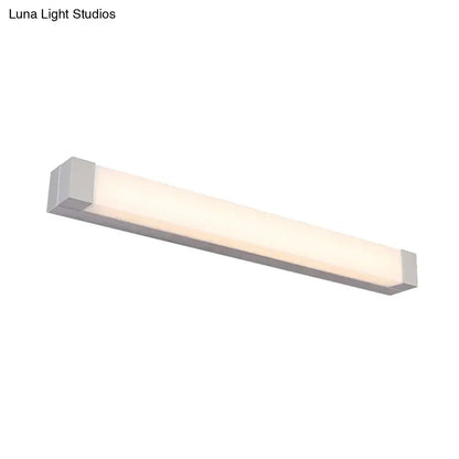 Modern silver LED bathroom vanity light with acrylic shade by Decorbites on Tampa Home & Garden Store