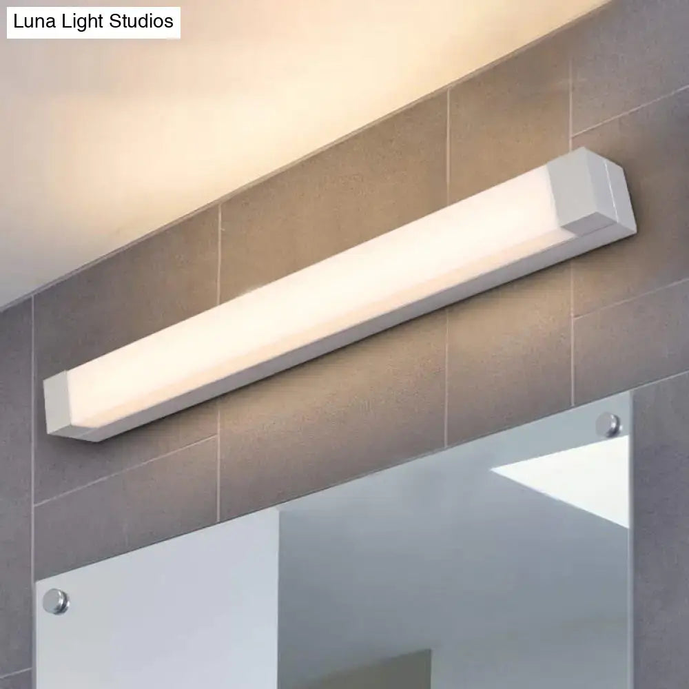 Decorbites modern silver LED bathroom vanity light with acrylic shade, wall mounted on Tampa Home & Garden Store