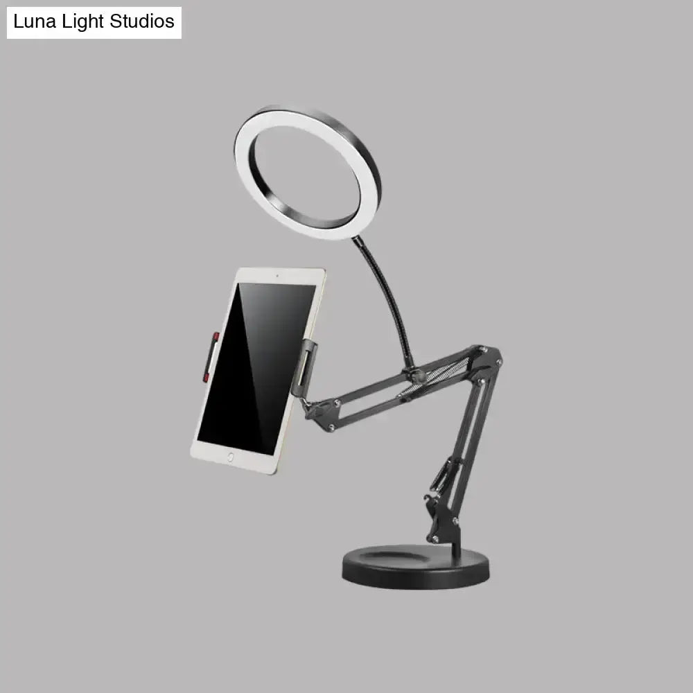 Modern Silver LED Phone Holder Desk Lamp