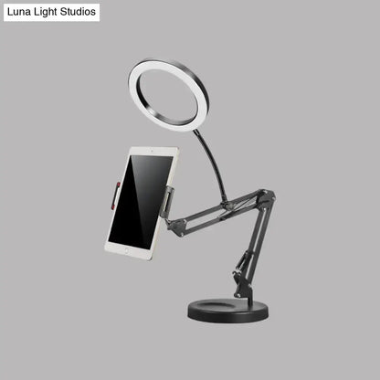 Modern Silver LED Phone Holder Desk Lamp