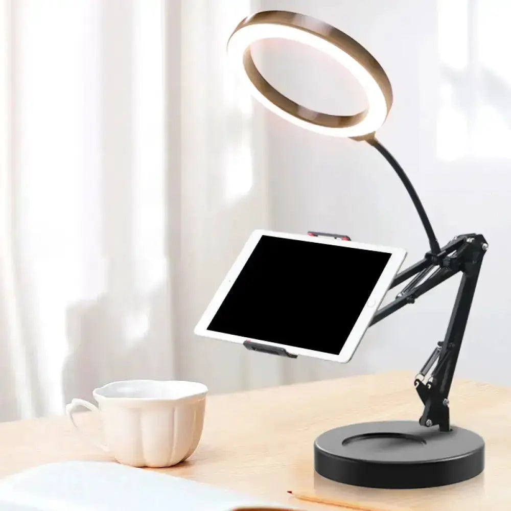 Modern Silver LED Phone Holder Desk Lamp