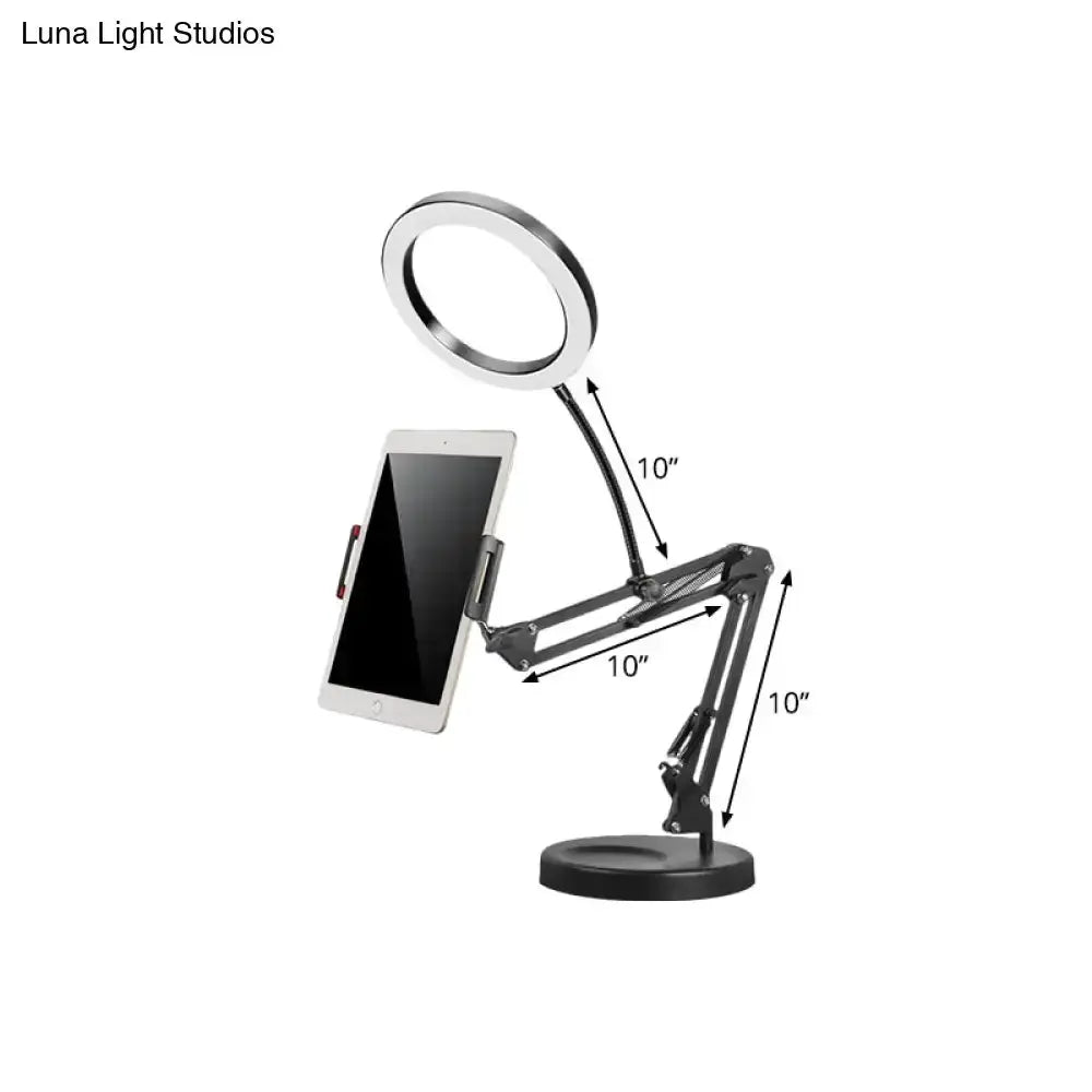 Modern Silver LED Phone Holder Desk Lamp