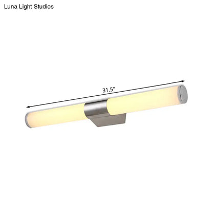 Chrome LED wall sconce with frosted acrylic tubes and metal mount by Decorbites on Tampa Home & Garden Store